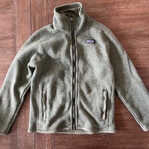 Patagonia boys better sweater full zip green size small